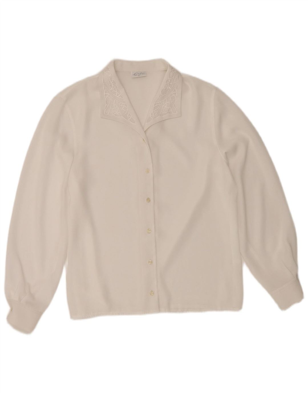 Blusa vintage para mujer EU 40 Poliéster blanco medio