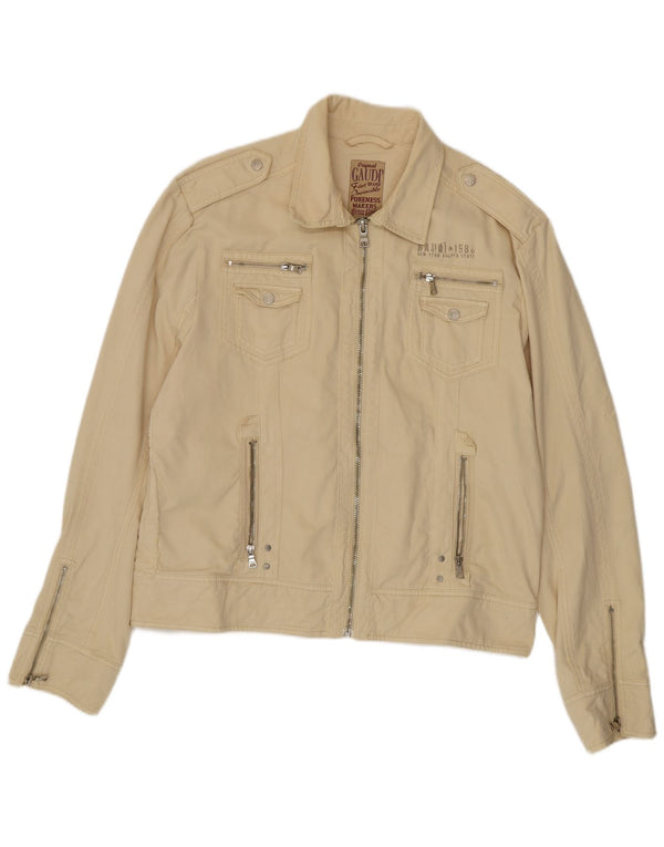 Gaudí Chaqueta vaquera militar para mujer UK 20 2XL Algodón beige