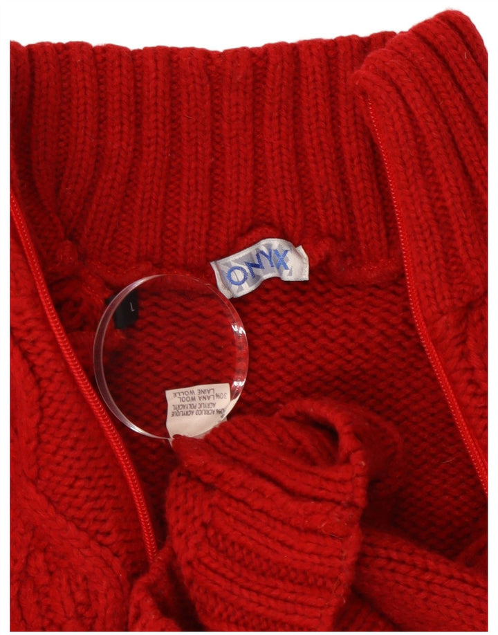 Onyx - Cárdigan para mujer (talla 40), acrílico rojo grande