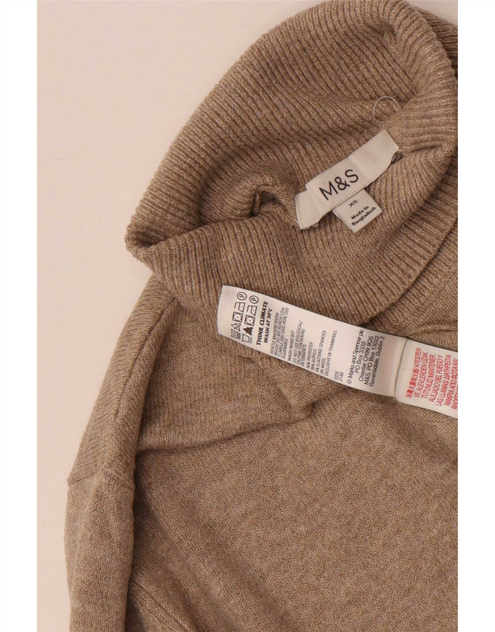 Marks & Spencer Jersey extragrande con cuello vuelto para mujer UK 6 XS Beige