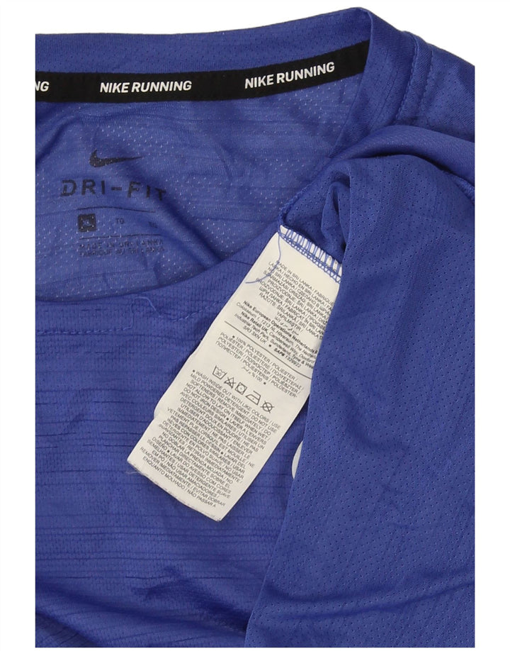 Camiseta Nike Dri Fit para hombre Top XL Poliéster a rayas azules