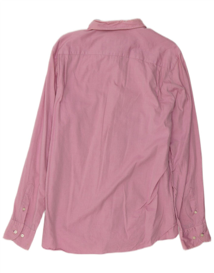 MASSIMO DUTTI Camisa Hombre Grande Rosa Algodón