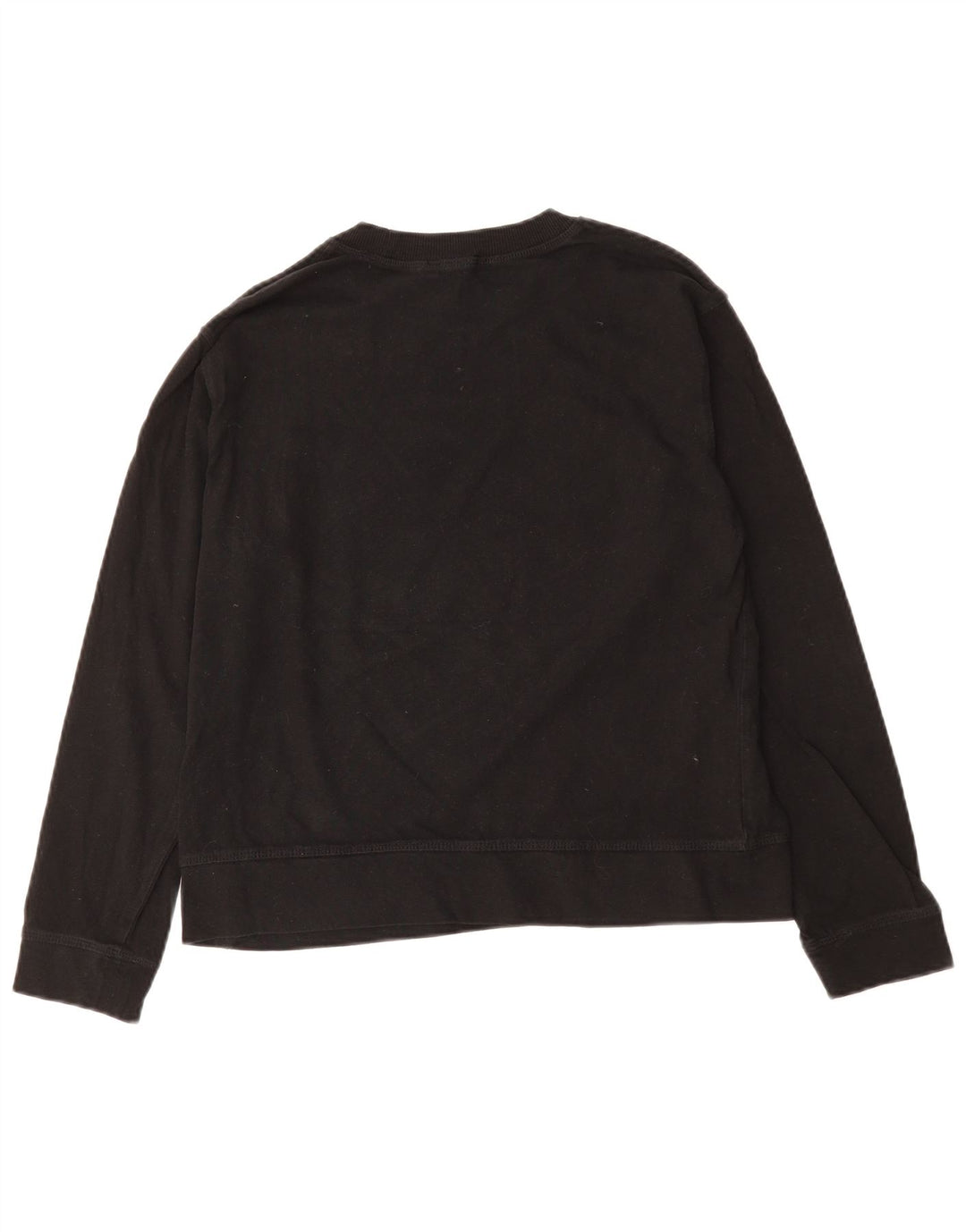 ZARA Womens Crop Sweatshirt Jumper UK 14 Medium Black Cotton