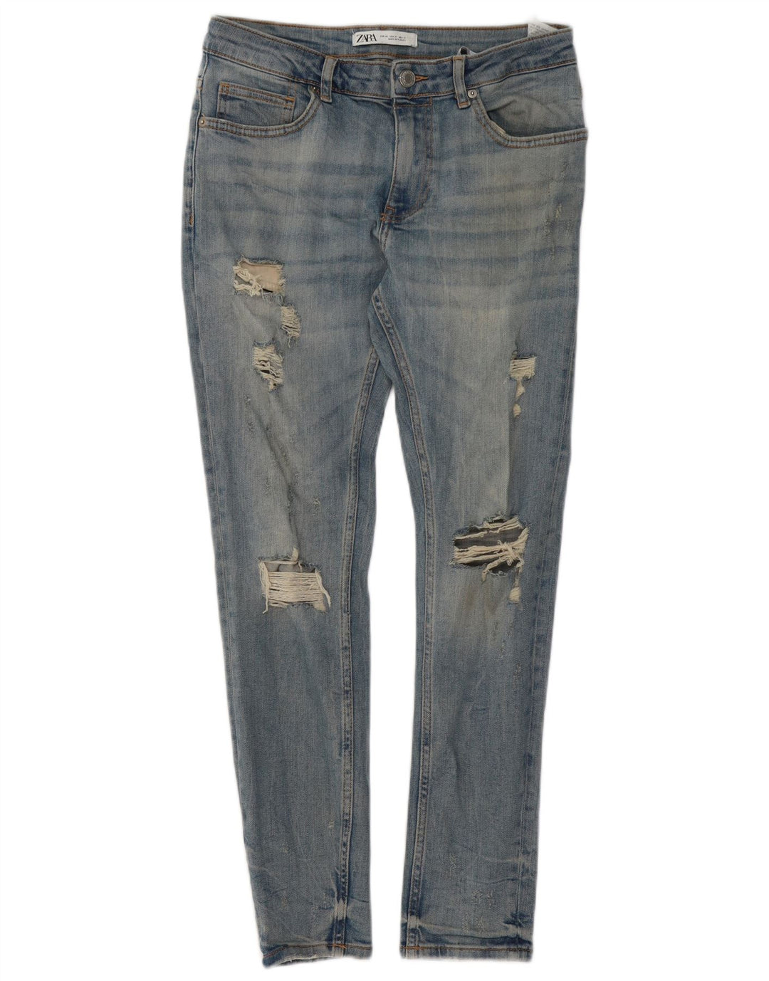 Zara Jeans ajustados desgastados para hombre EU 40 Medium W31 L29 Algodón azul