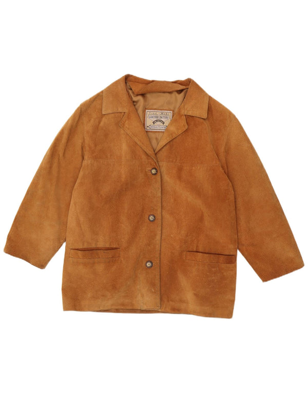 Chaqueta de ante vintage para mujer IT 48 XL cuero marrón