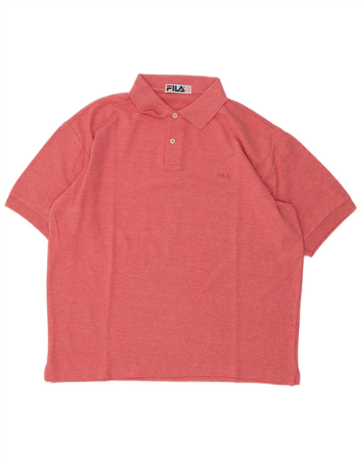Polo Fila para hombre IT 50 de algodón moteado rojo mediano