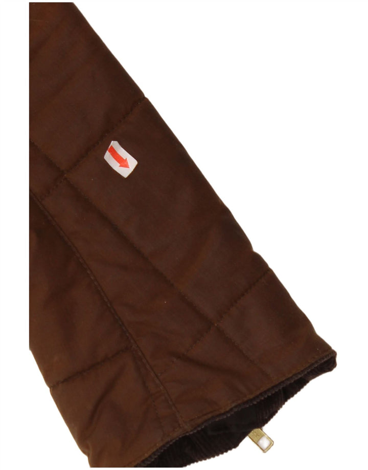 BARBOUR Chaqueta militar de algodón encerado para mujer Reino Unido 46 Algodón marrón grande