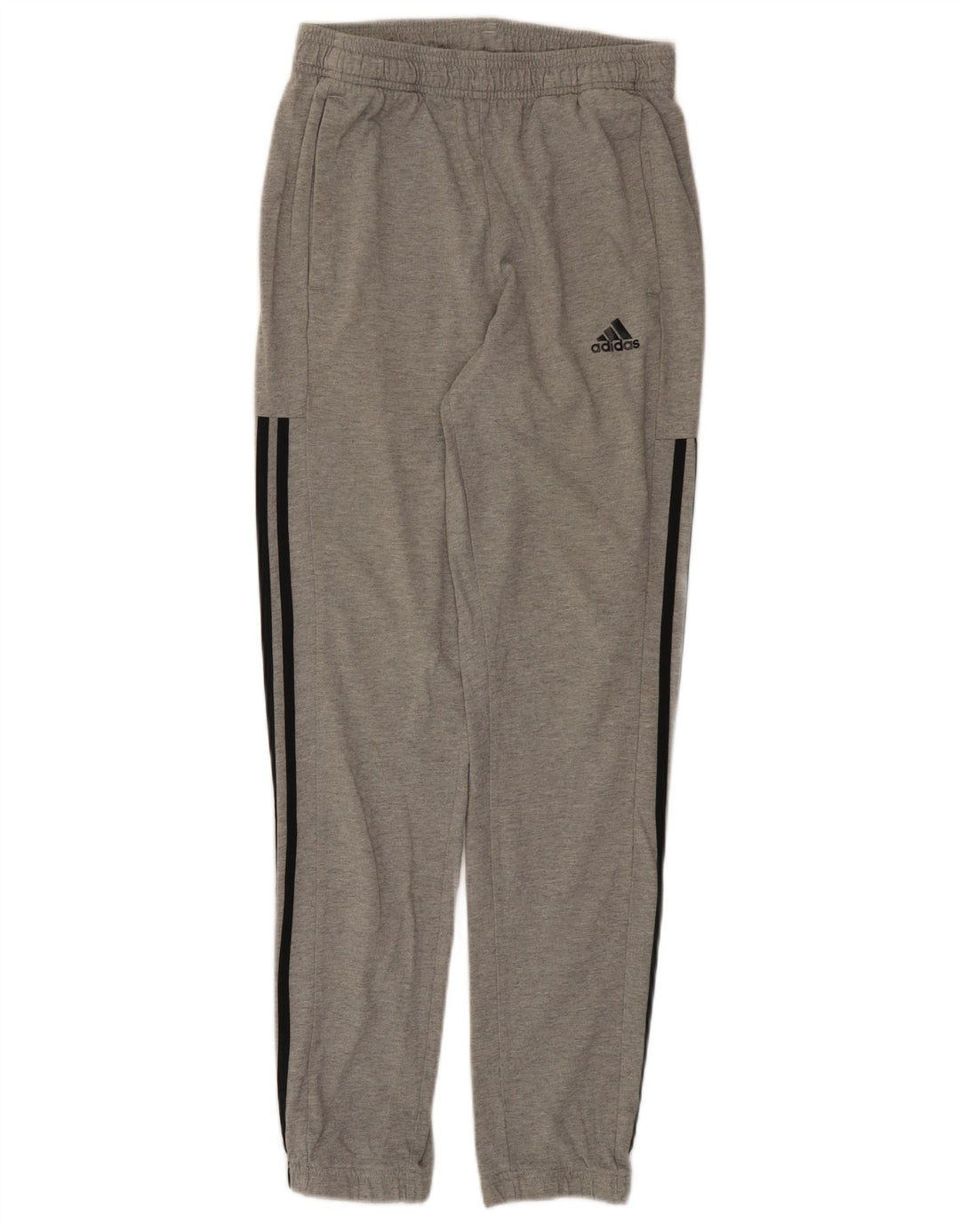 Adidas Hombre Pantalones De Chándal Joggers Pequeño Gris Algodón