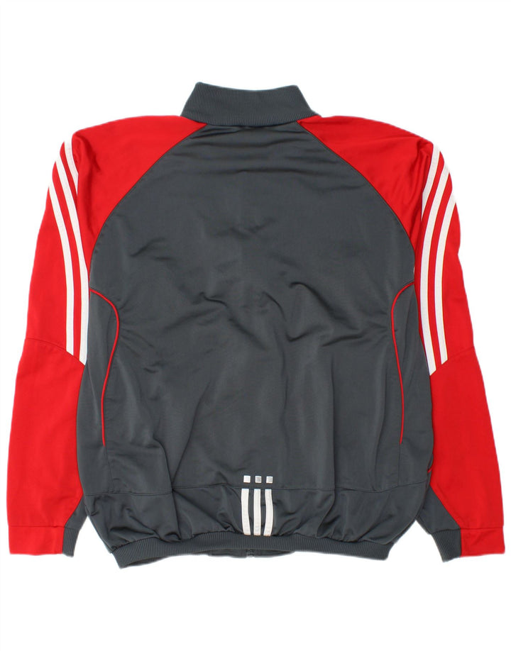 ADIDAS Chaqueta superior de chándal para hombre UK 44/46 Poliéster con bloques de color gris grande