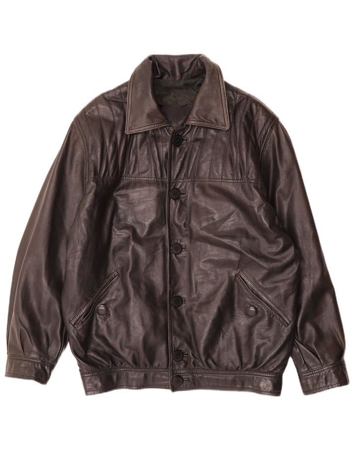 VINTAGE Chaqueta de cuero para hombre Reino Unido 40 Cuero negro grande