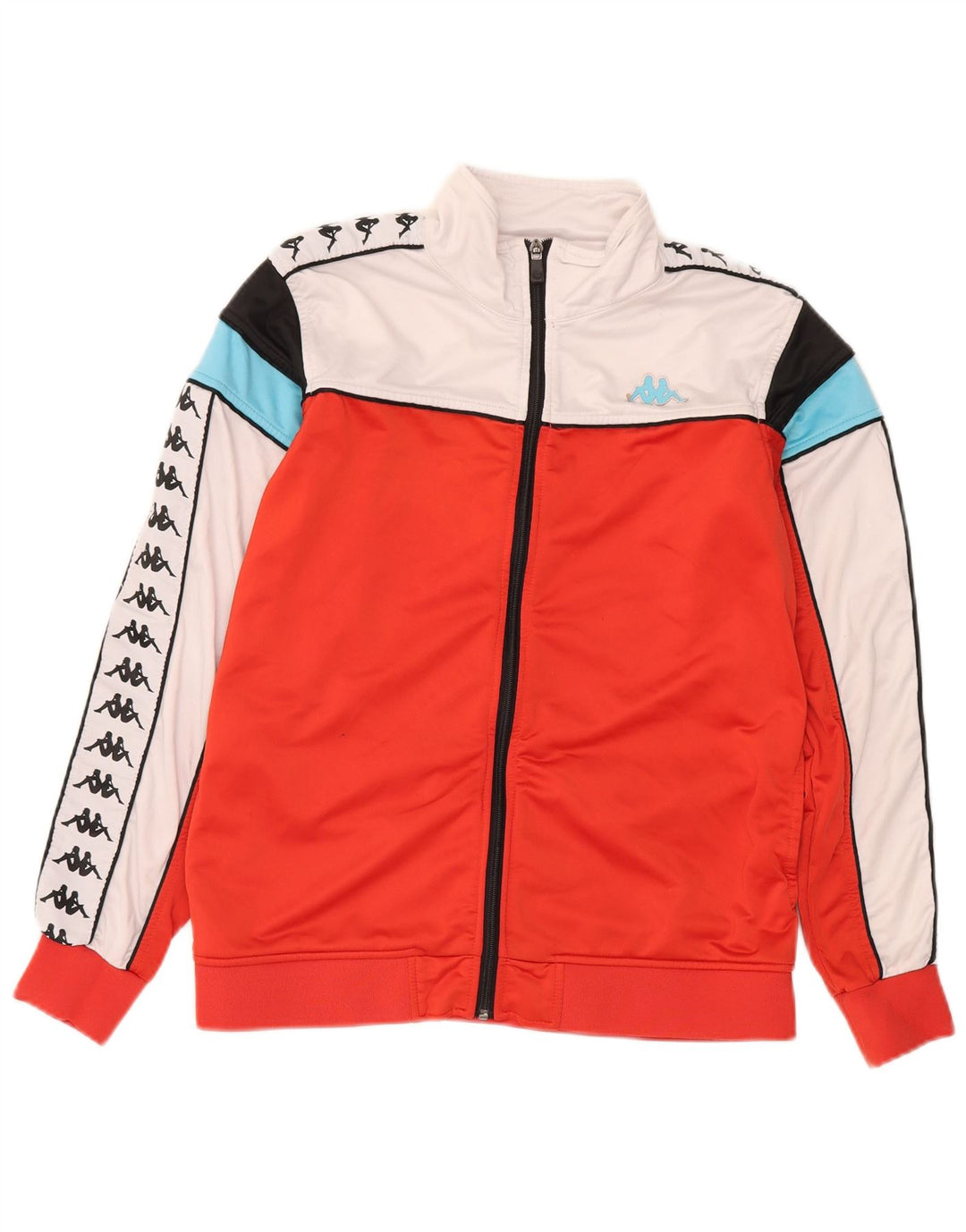 Kappa Mujer Gráfico Chándal Top Chaqueta UK 40 Grande Rojo Colorblock