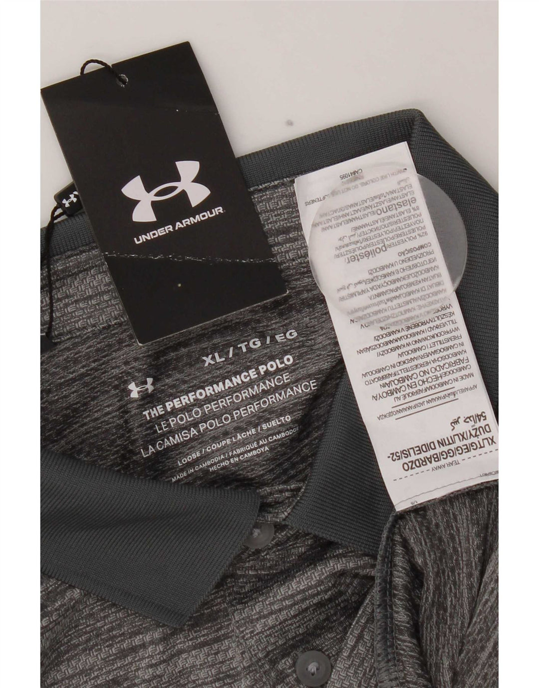 Polo Under Armour Hombre XL Poliéster moteado gris