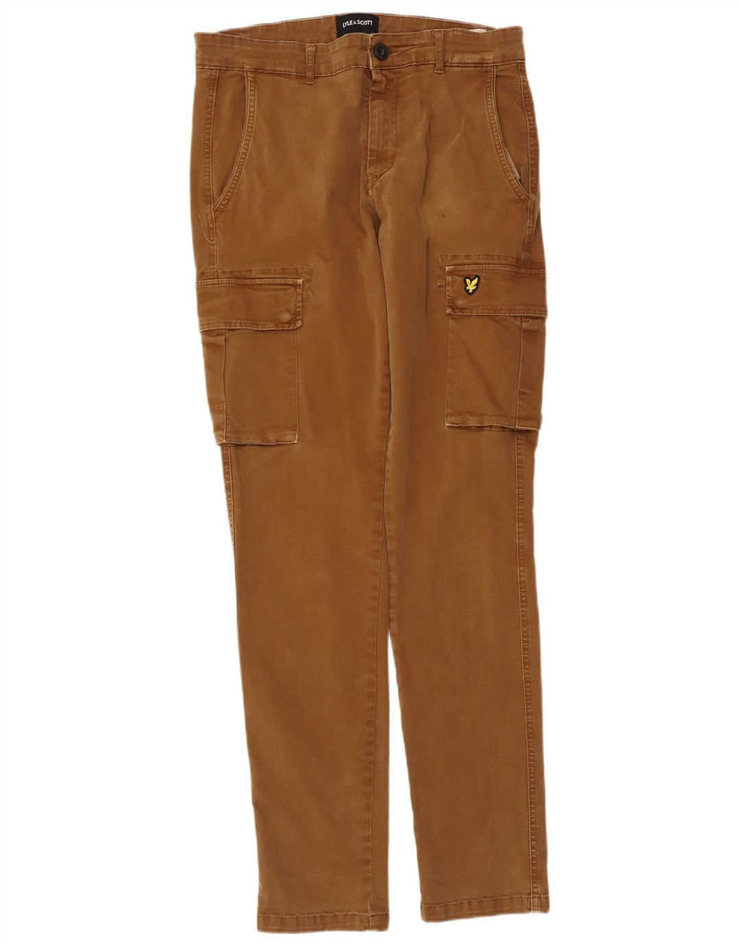 Lyle & Scott Pantalones cargo ajustados para hombre W32 L33 Algodón marrón