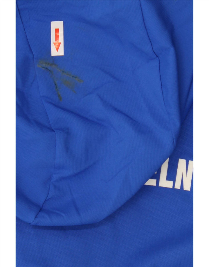 Adidas - Chaqueta superior de chándal con capucha y gráfico para hombre, poliéster azul medio