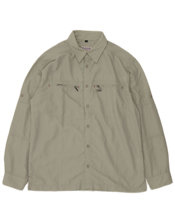 Camisa VINTAGE Hombre Poliamida Vichy Verde Medio