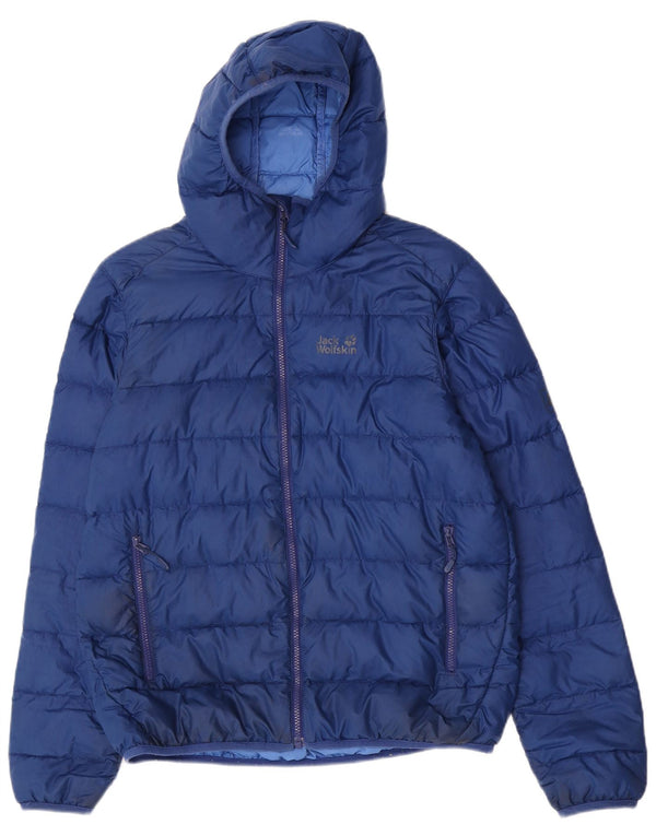 Jack Wolfskin Chaleco acolchado con capucha para hombre UK 36 Small Blue Polyamide