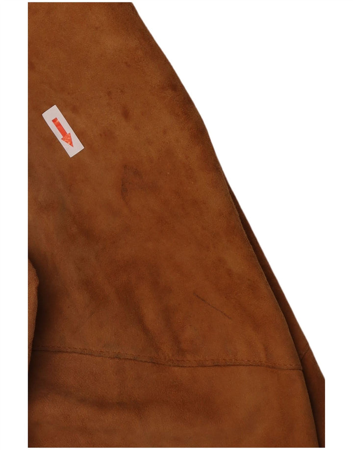 Vintage hombres ante bomber chaqueta Reino Unido 38 marrón medio