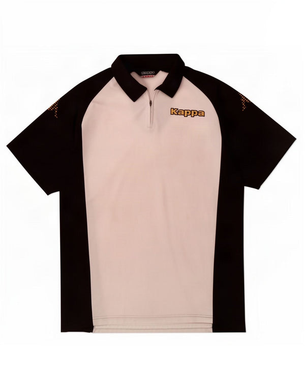 Polo Kappa Hombre Grande Blanco Colorblock Poliéster