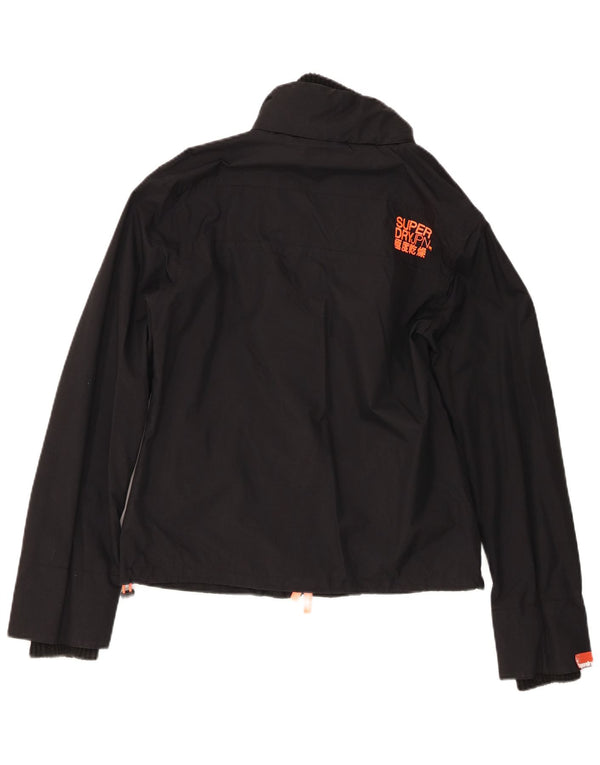Superdry Chaqueta impermeable The Windcheater para mujer, talla 44, nailon negro grande