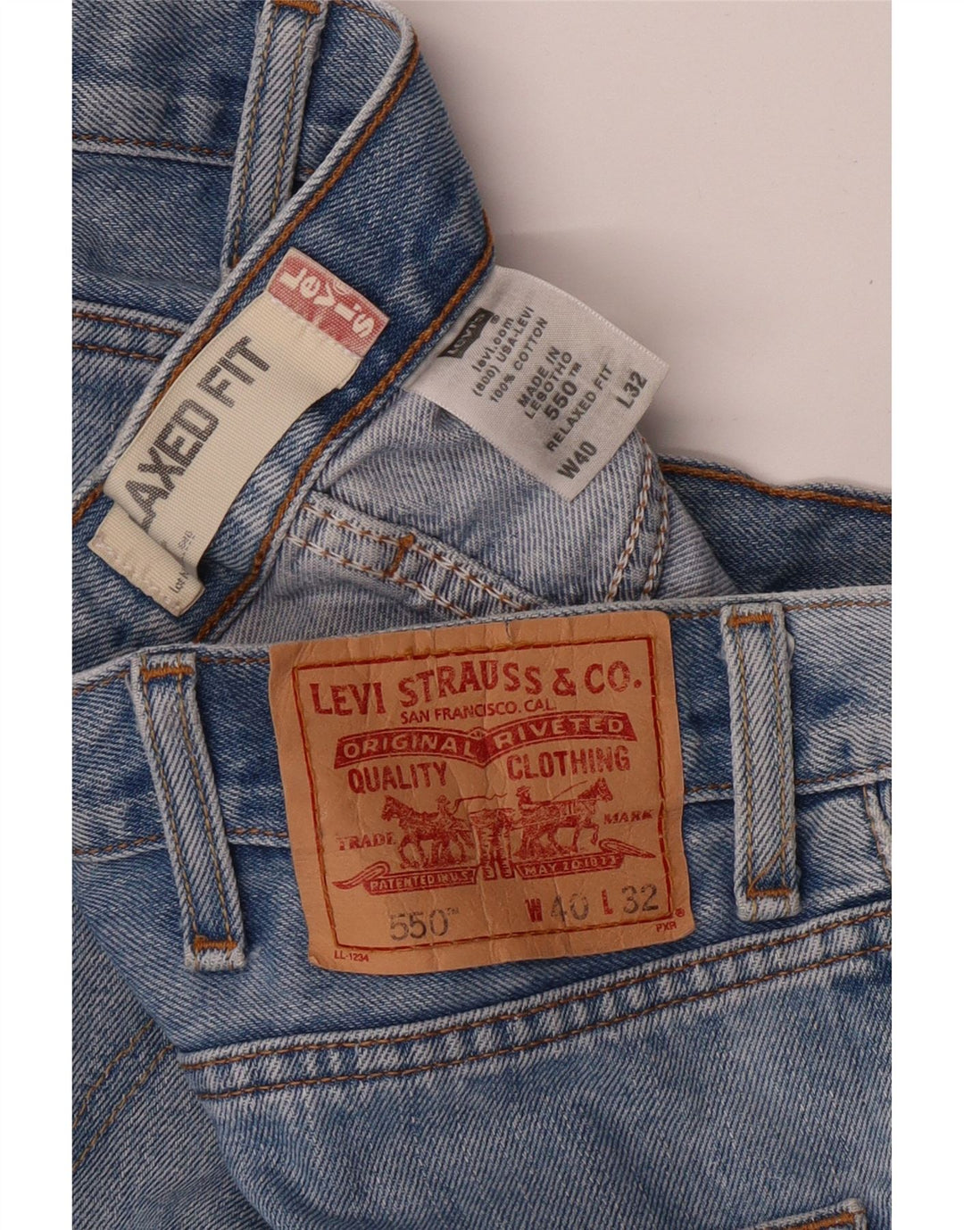 LEVI'S Jeans rectos de ajuste relajado 550 para hombre W40 L32 Algodón azul