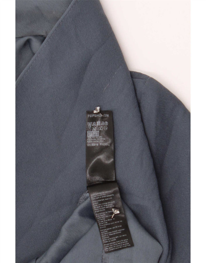 Topshop Chaqueta tipo blazer con doble botonadura para mujer UK 10 Small Poliéster azul