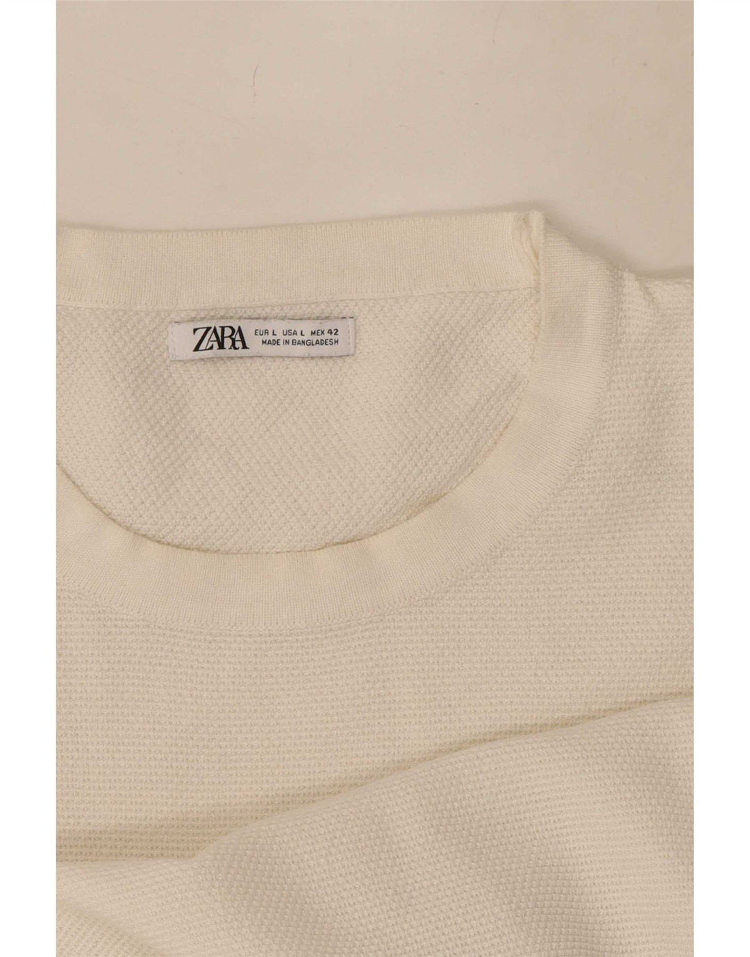 Zara Hombre Camiseta Top Grande Blanco