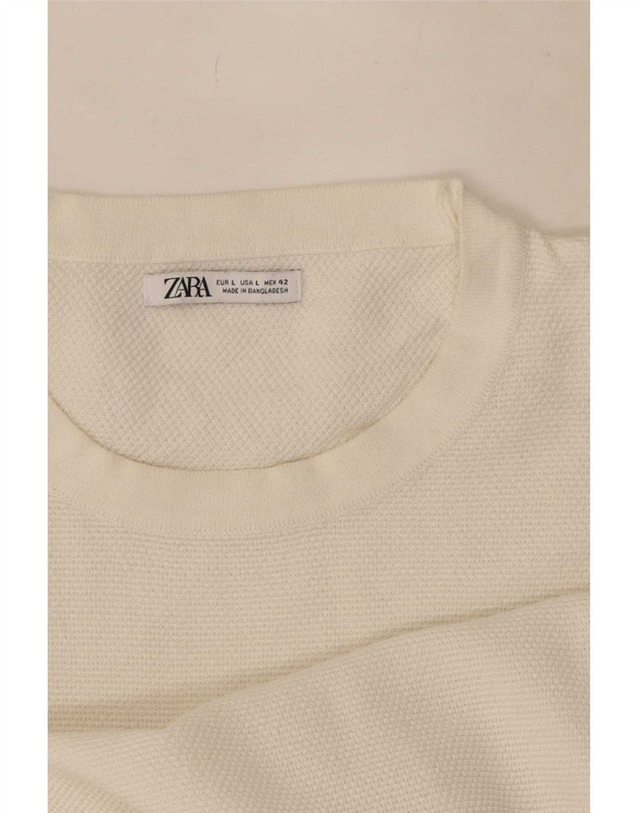 Zara Hombre Camiseta Top Grande Blanco