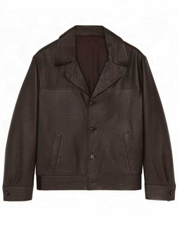 Chaqueta de cuero vintage para hombre UK 38 Medium Black