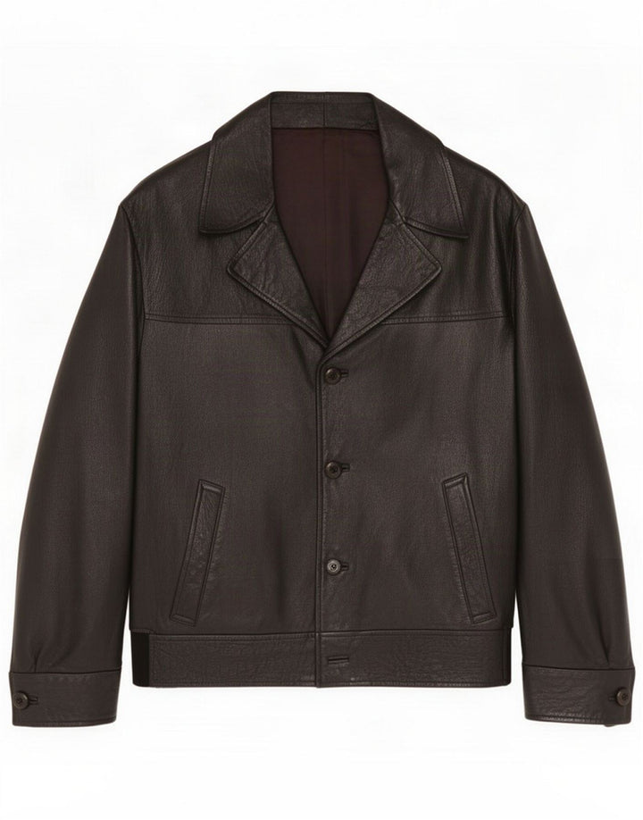 Chaqueta de cuero vintage para hombre UK 38 Medium Black