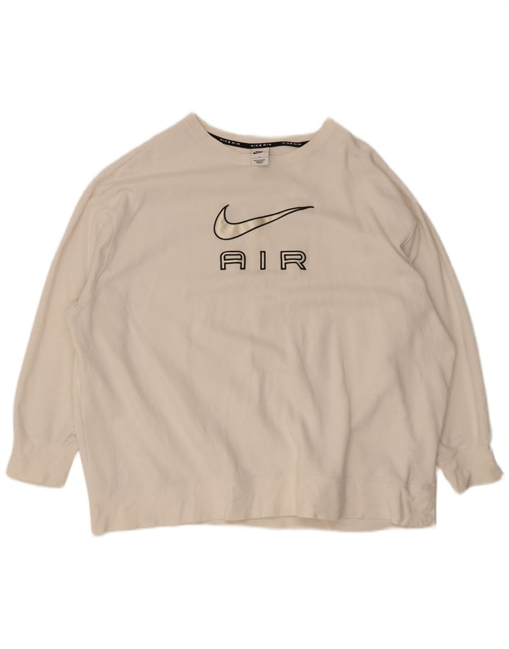 Nike - Sudadera con gráfico de gran tamaño para hombre, talla 3XL, algodón blanco