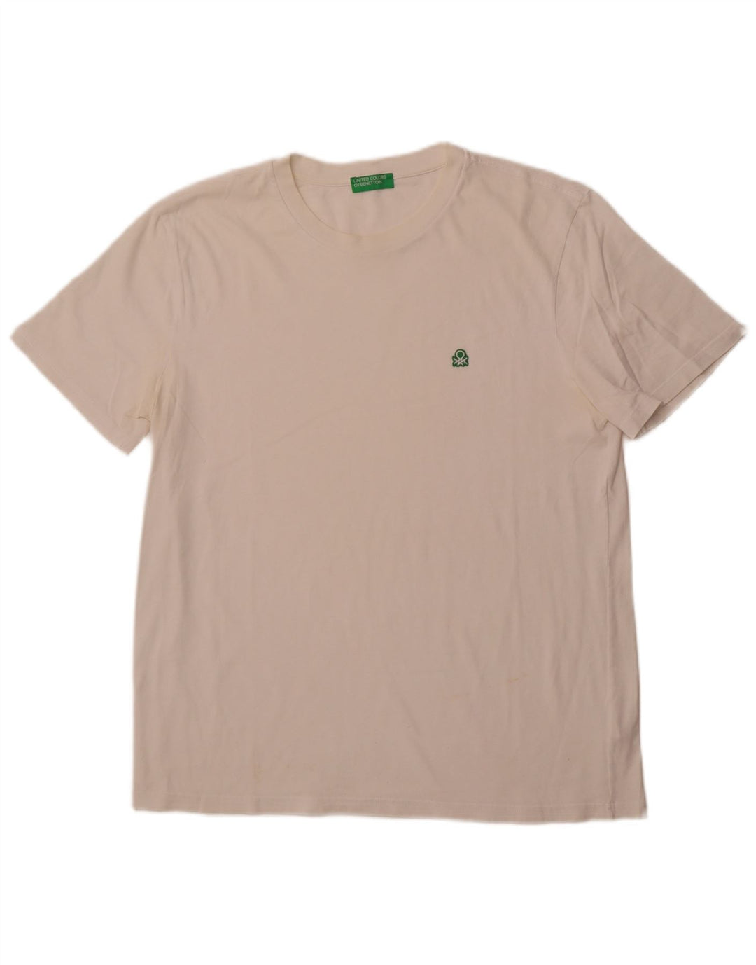 BENETTON Camiseta Hombre Top Grande Algodón Blanco