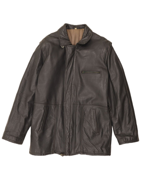 Chaqueta de cuero vintage para hombre IT 52 XL cuero gris
