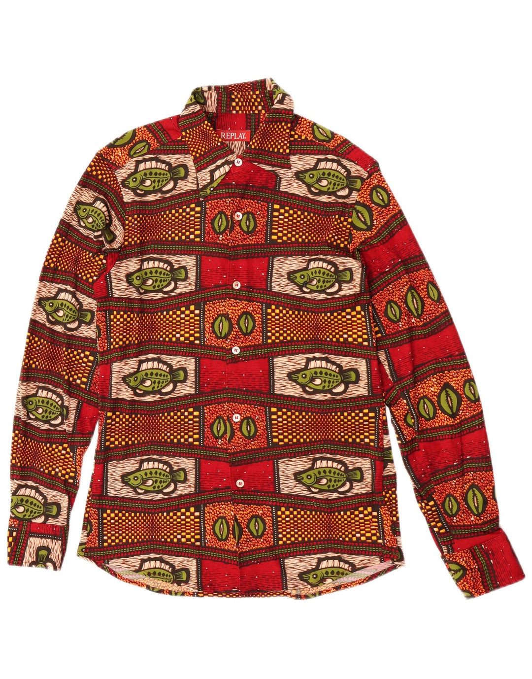 Camisa Replay Hombre Mediana Roja Novedad