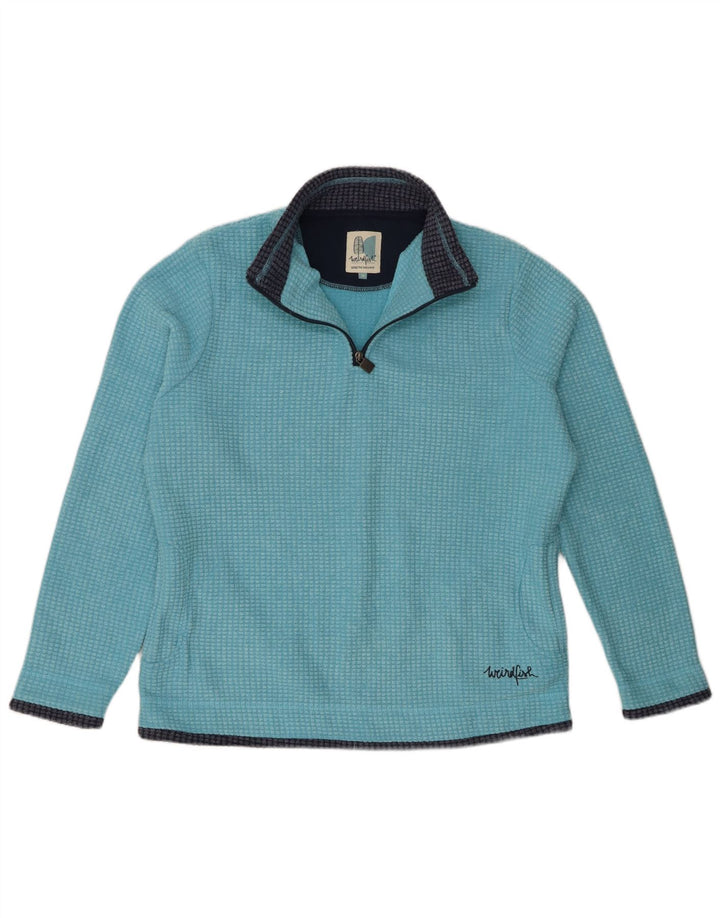 Weird Fish Jersey de forro polar con cuello y cremallera para mujer UK 46 Large Poliéster azul