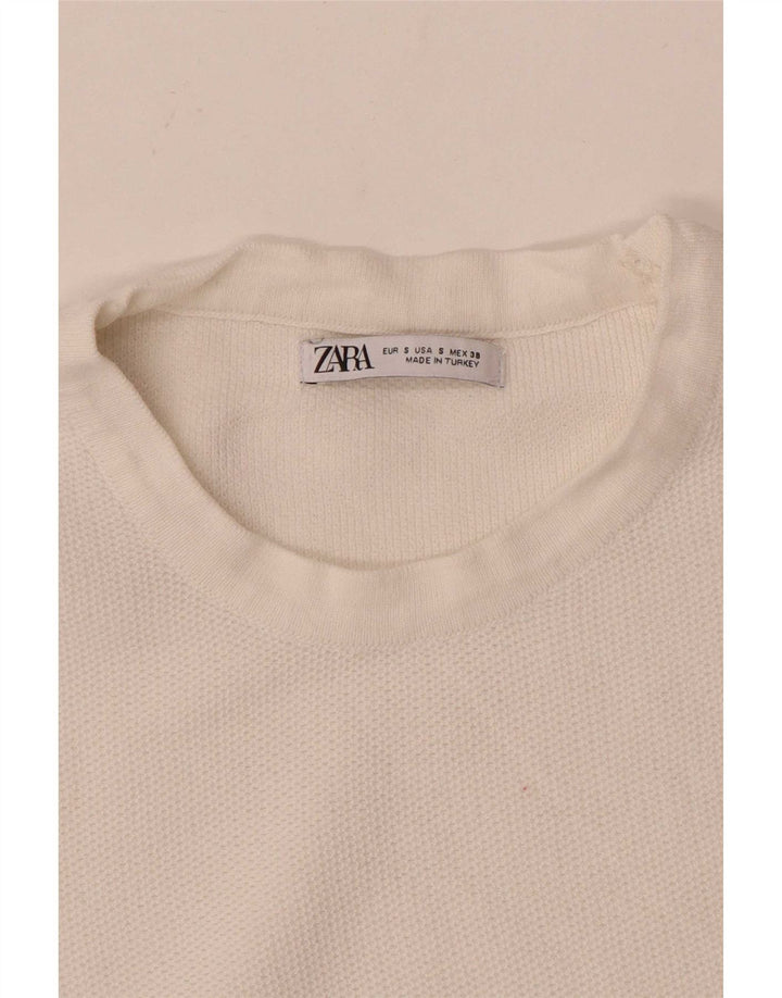 Zara Hombre Camiseta Top Small Blanco