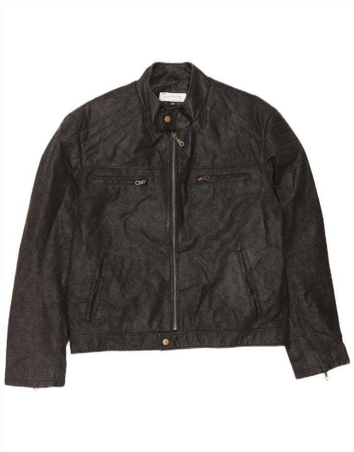 Bata Chaqueta de cuero para hombre IT 48 Cuero negro mediano