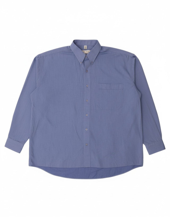 PIERRE CARDIN Mens Shirt Size 43 Large Blue Striped Polyester Classic