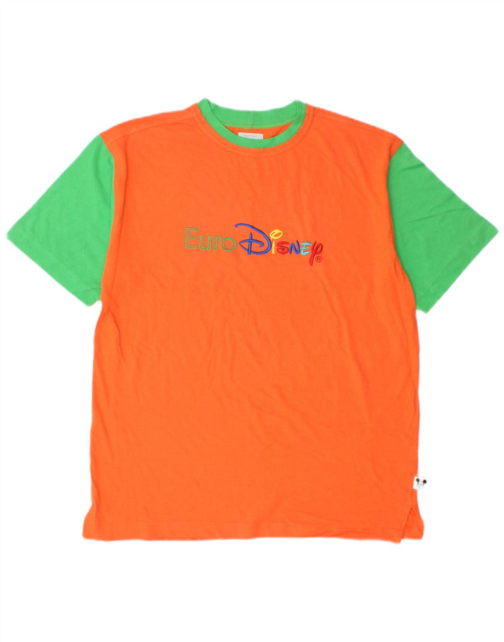 BENETTON Camiseta con estampado de Mickey Mouse para hombre, color naranja medio
