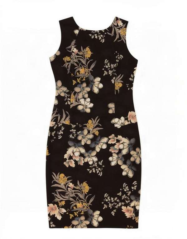 Marks & Spencer Vestido tubo sin mangas para mujer UK 42 Mediano Negro Floral