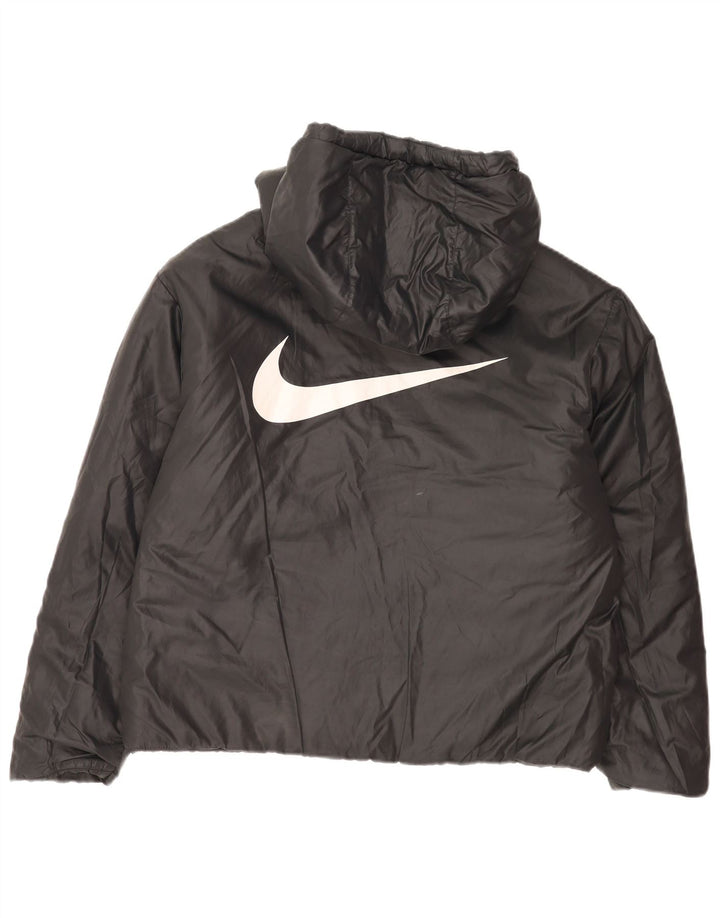 Nike Chaqueta acolchada reversible con capucha para mujer UK 46 Grande Poliéster negro