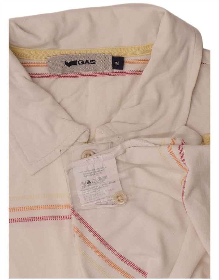 Polo Gas Hombre Algodón A Rayas Blanco Mediano