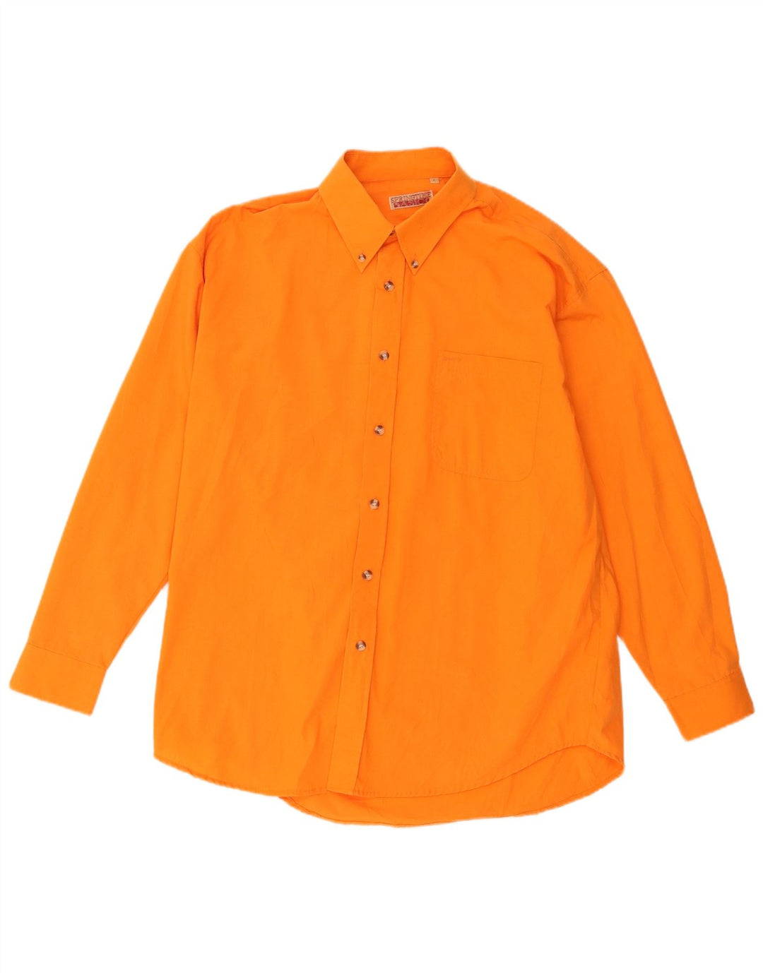 Camisa vintage para hombre de algodón naranja grande