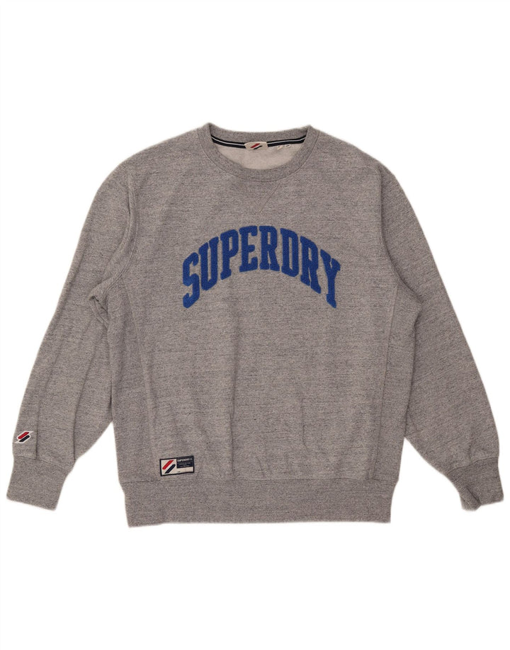 Superdry Sudadera Gráfica para Hombre Jumper 2XL Algodón Gris