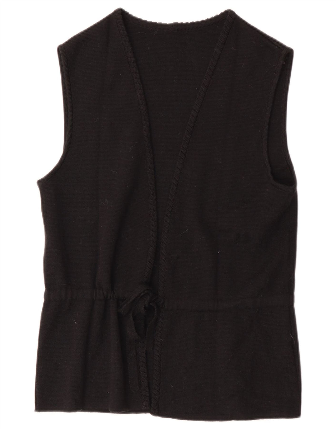 RASICA Suéter tipo cárdigan sin mangas para mujer UK 12 Medium Black