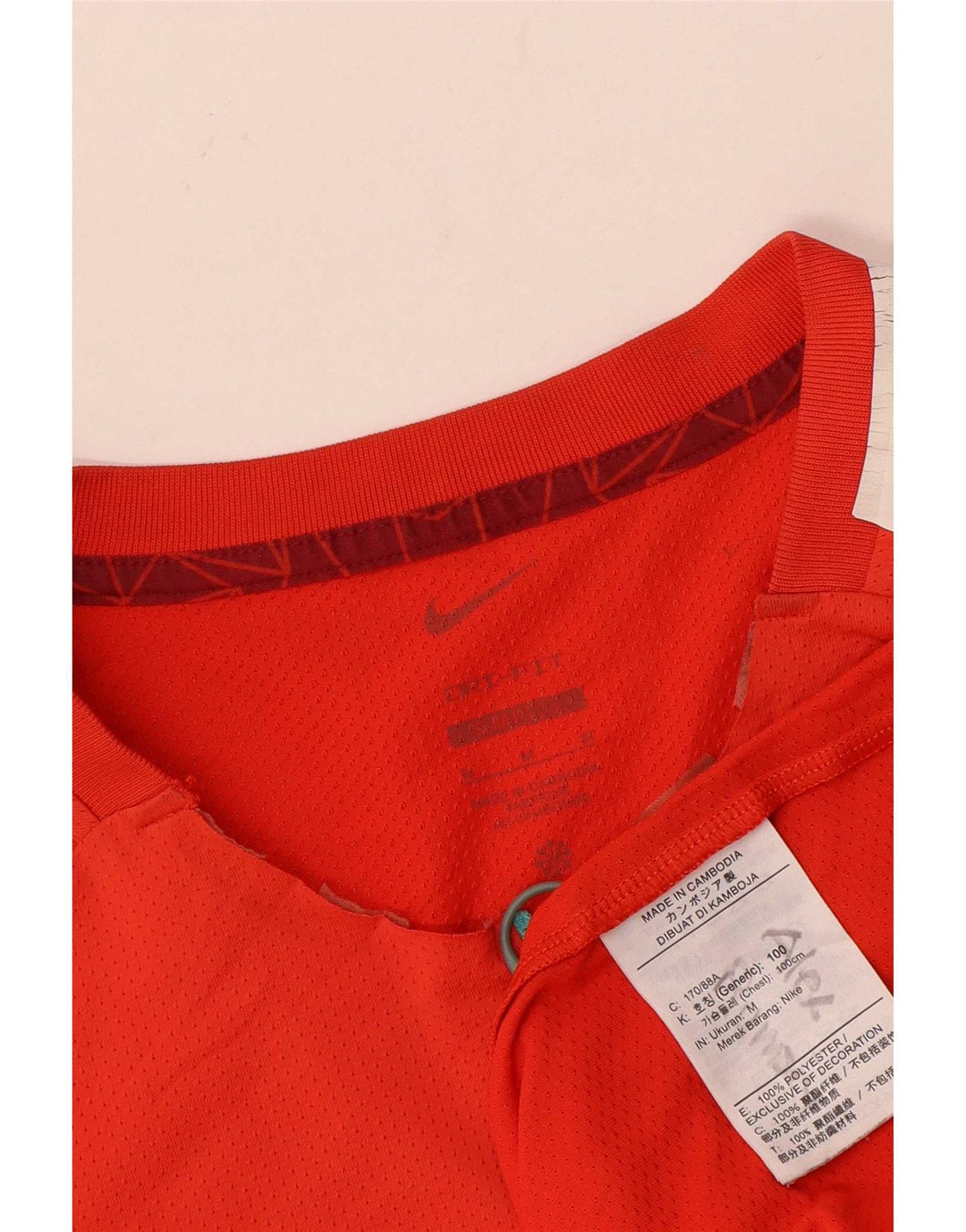 Nike Camiseta gráfica de manga corta para hombre Top Medium Red Poliéster