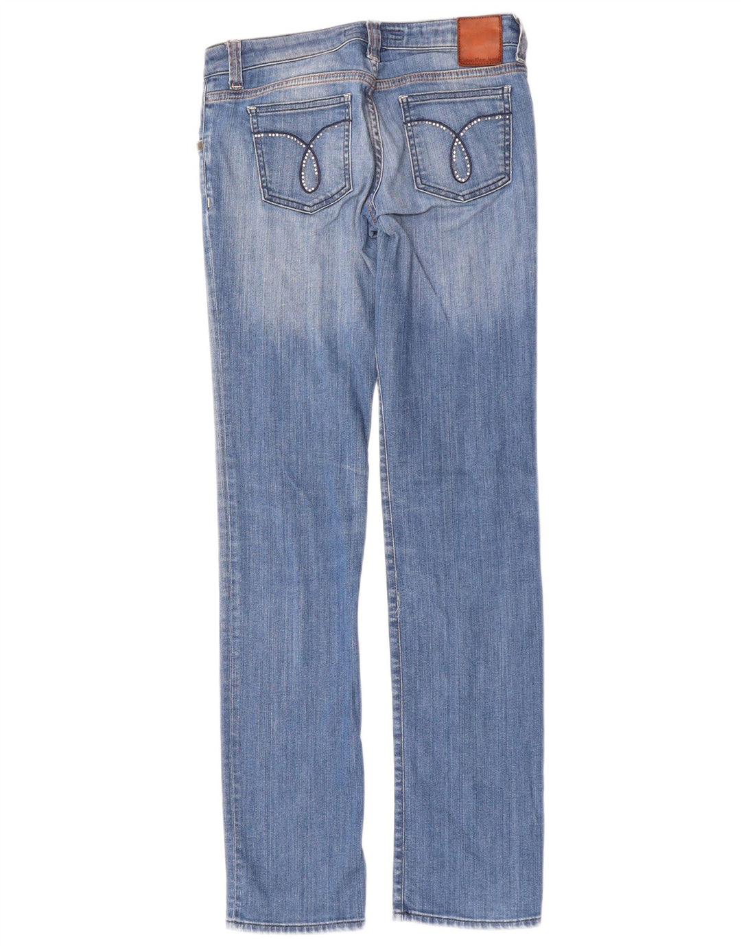 CALVIN KLEIN Vaqueros ajustados de corte regular para mujer W28 L33 Algodón azul