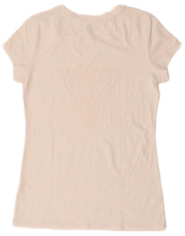 Guess Camiseta gráfica para mujer Top UK 12 Medium White