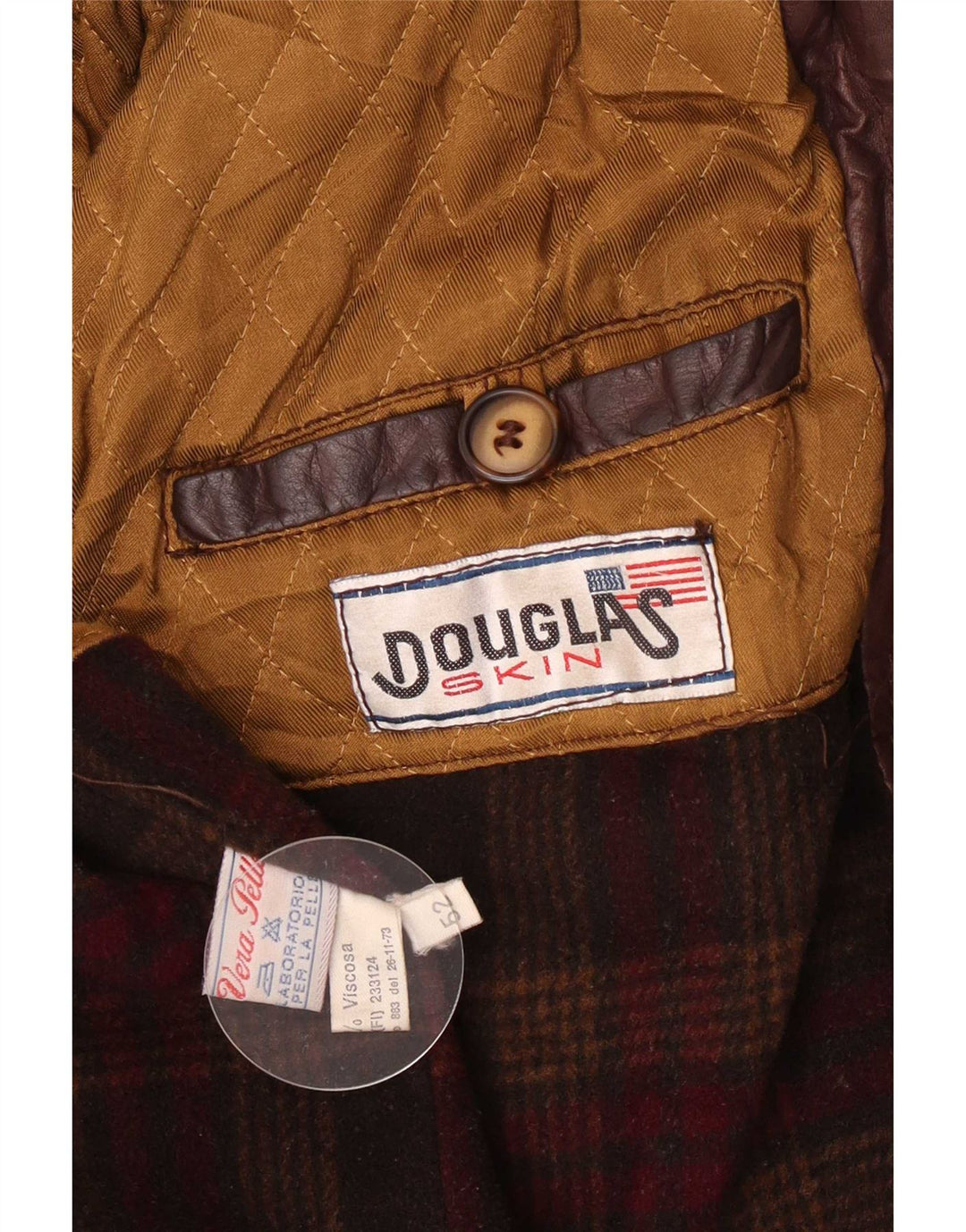 Douglas Chaqueta de cuero para hombre EU 52 XL Marrón Clásico