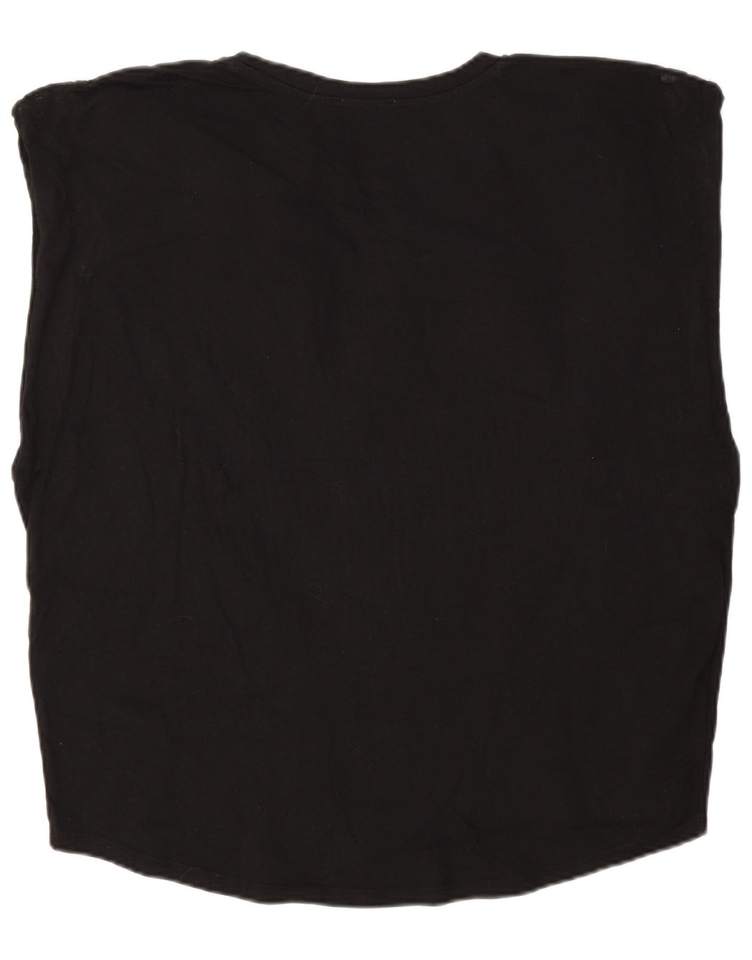 Zara Mujer Camiseta Sin Mangas Extragrande UK 12 Mediano Algodón Negro