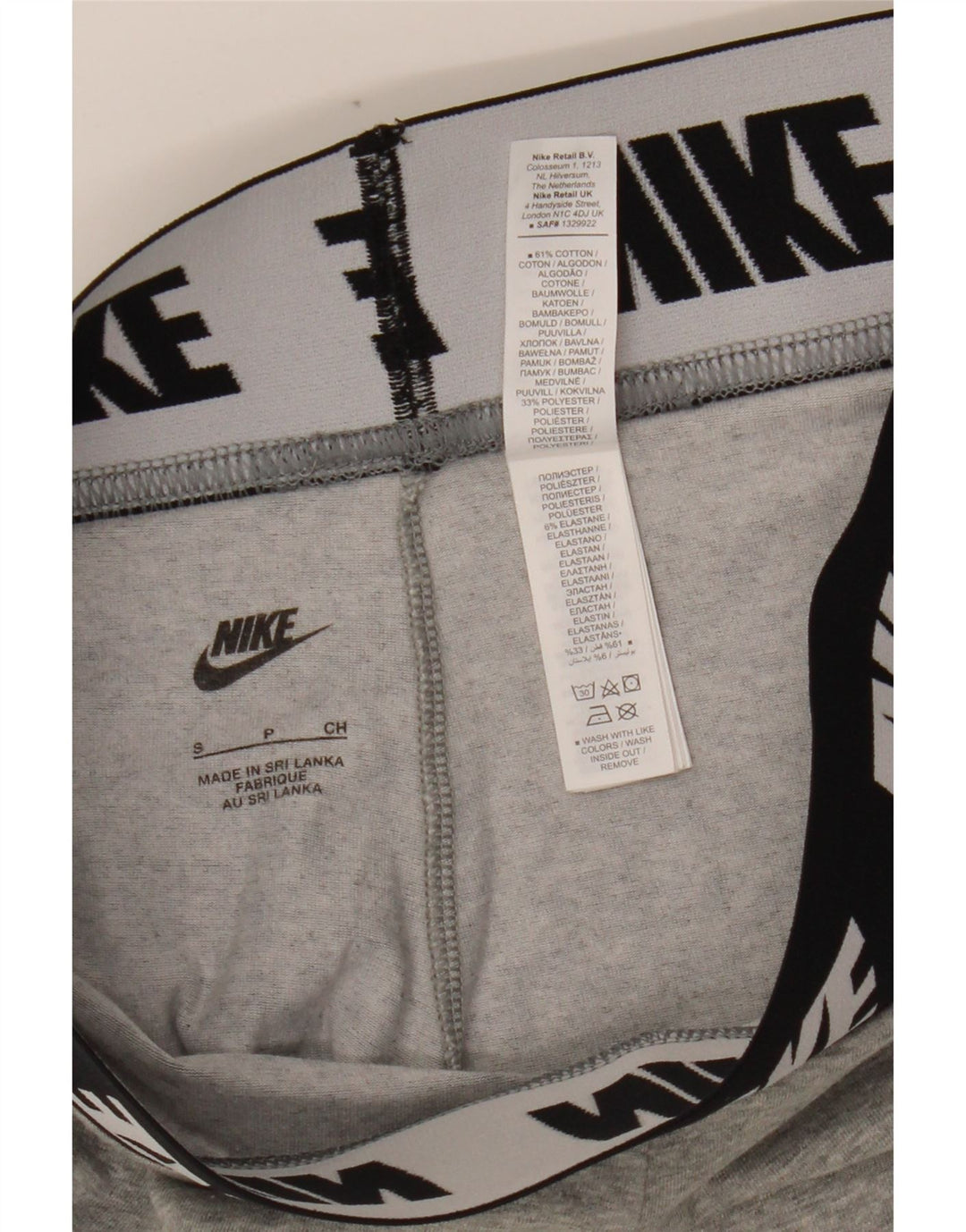 NIKE Leggings gráficos para mujer UK 8 Small Gris Algodón